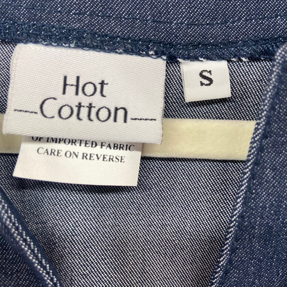 Hot Cotton Denim 3/4 Sleeve Top Size Small - Picture 2 of 6